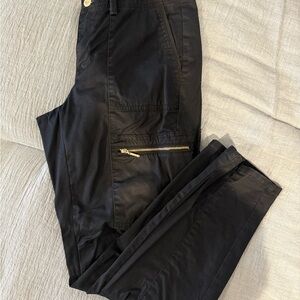 White House Black Market Jet Black Cargo Straight Leg Pants